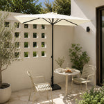 SOLARA Half Patio Umbrella Adjustable Height Waterproof Canopy Hand Crank for Balcony Patio Garden - White