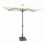 SOLARA Half Patio Umbrella Adjustable Height Waterproof Canopy Hand Crank for Balcony Patio Garden - White