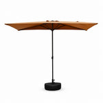 SOLARA Half Patio Umbrella Adjustable Height Waterproof Canopy Hand Crank for Balcony Patio Garden - Coffee