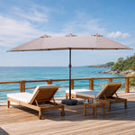 SOLARA Rectangular Outdoor Umbrella Large Shade Coverage Waterproof Steel Frame for Patio & Outdoor Dining - Coffee