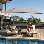SOLARA Rectangular Outdoor Umbrella Large Shade Coverage Waterproof Steel Frame for Patio & Outdoor Dining - Coffee