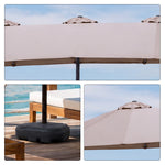 SOLARA Rectangular Outdoor Umbrella Large Shade Coverage Waterproof Steel Frame for Patio & Outdoor Dining - Coffee
