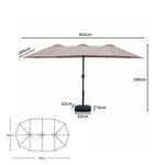 SOLARA Rectangular Outdoor Umbrella Large Shade Coverage Waterproof Steel Frame for Patio & Outdoor Dining - Coffee