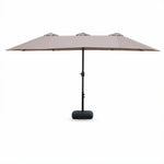 SOLARA Rectangular Outdoor Umbrella Large Shade Coverage Waterproof Steel Frame for Patio & Outdoor Dining - Coffee