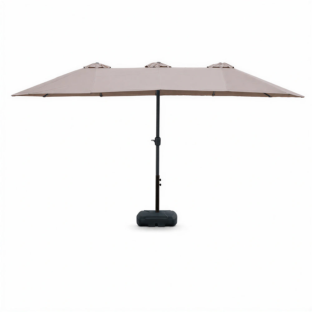 SOLARA Rectangular Outdoor Umbrella Large Shade Coverage Waterproof Steel Frame for Patio & Outdoor Dining - Coffee