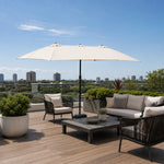 SOLARA Rectangular Outdoor Umbrella Large Shade Coverage Waterproof Steel Frame for Patio & Outdoor Dining - White