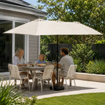 SOLARA Rectangular Outdoor Umbrella Large Shade Coverage Waterproof Steel Frame for Patio & Outdoor Dining - White