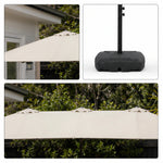 SOLARA Rectangular Outdoor Umbrella Large Shade Coverage Waterproof Steel Frame for Patio & Outdoor Dining - White