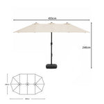 SOLARA Rectangular Outdoor Umbrella Large Shade Coverage Waterproof Steel Frame for Patio & Outdoor Dining - White