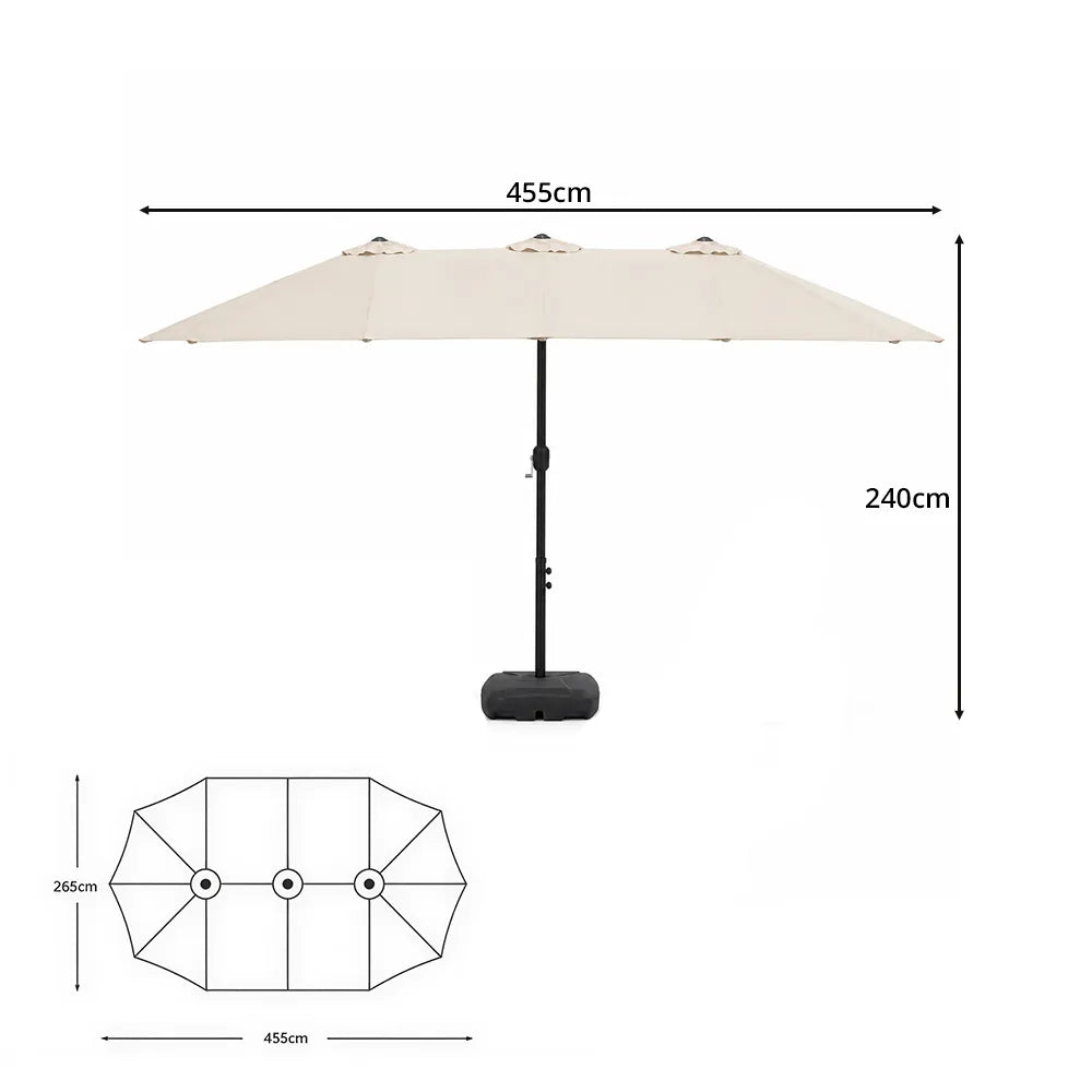 SOLARA Rectangular Outdoor Umbrella Large Shade Coverage Waterproof Steel Frame for Patio & Outdoor Dining - White