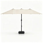 SOLARA Rectangular Outdoor Umbrella Large Shade Coverage Waterproof Steel Frame for Patio & Outdoor Dining - White