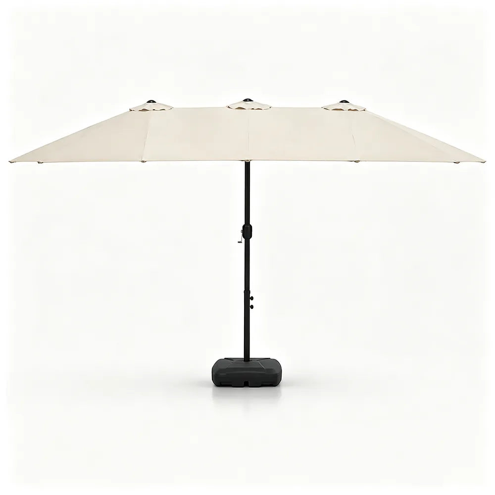 SOLARA Rectangular Outdoor Umbrella Large Shade Coverage Waterproof Steel Frame for Patio & Outdoor Dining - White