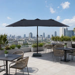 SOLARA Rectangular Outdoor Umbrella Large Shade Coverage Waterproof Steel Frame for Patio & Outdoor Dining - Black
