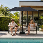 SOLARA Rectangular Outdoor Umbrella Large Shade Coverage Waterproof Steel Frame for Patio & Outdoor Dining - Black