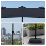 SOLARA Rectangular Outdoor Umbrella Large Shade Coverage Waterproof Steel Frame for Patio & Outdoor Dining - Black