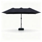 SOLARA Rectangular Outdoor Umbrella Large Shade Coverage Waterproof Steel Frame for Patio & Outdoor Dining - Black