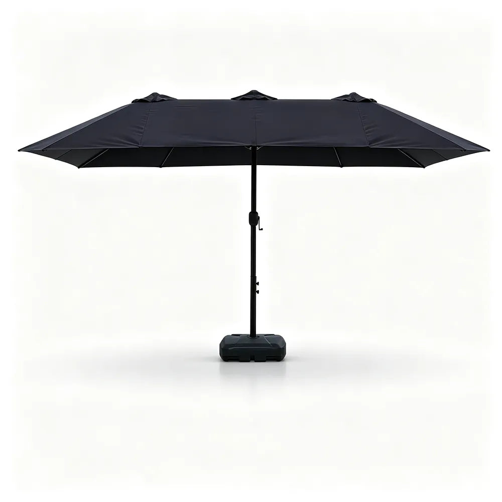 SOLARA Rectangular Outdoor Umbrella Large Shade Coverage Waterproof Steel Frame for Patio & Outdoor Dining - Black