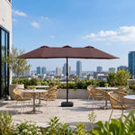 SOLARA Rectangular Outdoor Umbrella Large Shade Coverage Waterproof Steel Frame for Patio & Outdoor Dining - Brown
