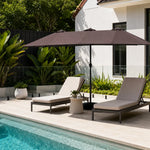 SOLARA Rectangular Outdoor Umbrella Large Shade Coverage Waterproof Steel Frame for Patio & Outdoor Dining - Brown