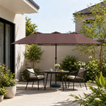 SOLARA Rectangular Outdoor Umbrella Large Shade Coverage Waterproof Steel Frame for Patio & Outdoor Dining - Brown