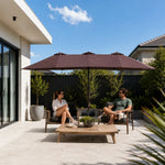 SOLARA Rectangular Outdoor Umbrella Large Shade Coverage Waterproof Steel Frame for Patio & Outdoor Dining - Brown