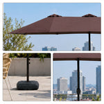 SOLARA Rectangular Outdoor Umbrella Large Shade Coverage Waterproof Steel Frame for Patio & Outdoor Dining - Brown