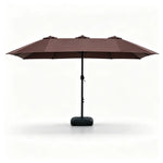 SOLARA Rectangular Outdoor Umbrella Large Shade Coverage Waterproof Steel Frame for Patio & Outdoor Dining - Brown