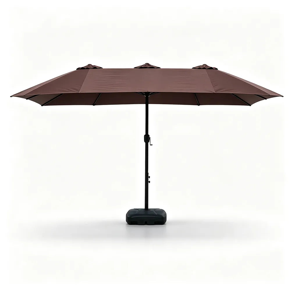SOLARA Rectangular Outdoor Umbrella Large Shade Coverage Waterproof Steel Frame for Patio & Outdoor Dining - Brown