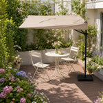 SOLARA Corner Pole Outdoor Umbrella 360-Degree Rotation Waterproof Adjustable Shade for Patio & Balcony