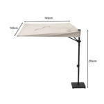 SOLARA Corner Pole Outdoor Umbrella 360-Degree Rotation Waterproof Adjustable Shade for Patio & Balcony