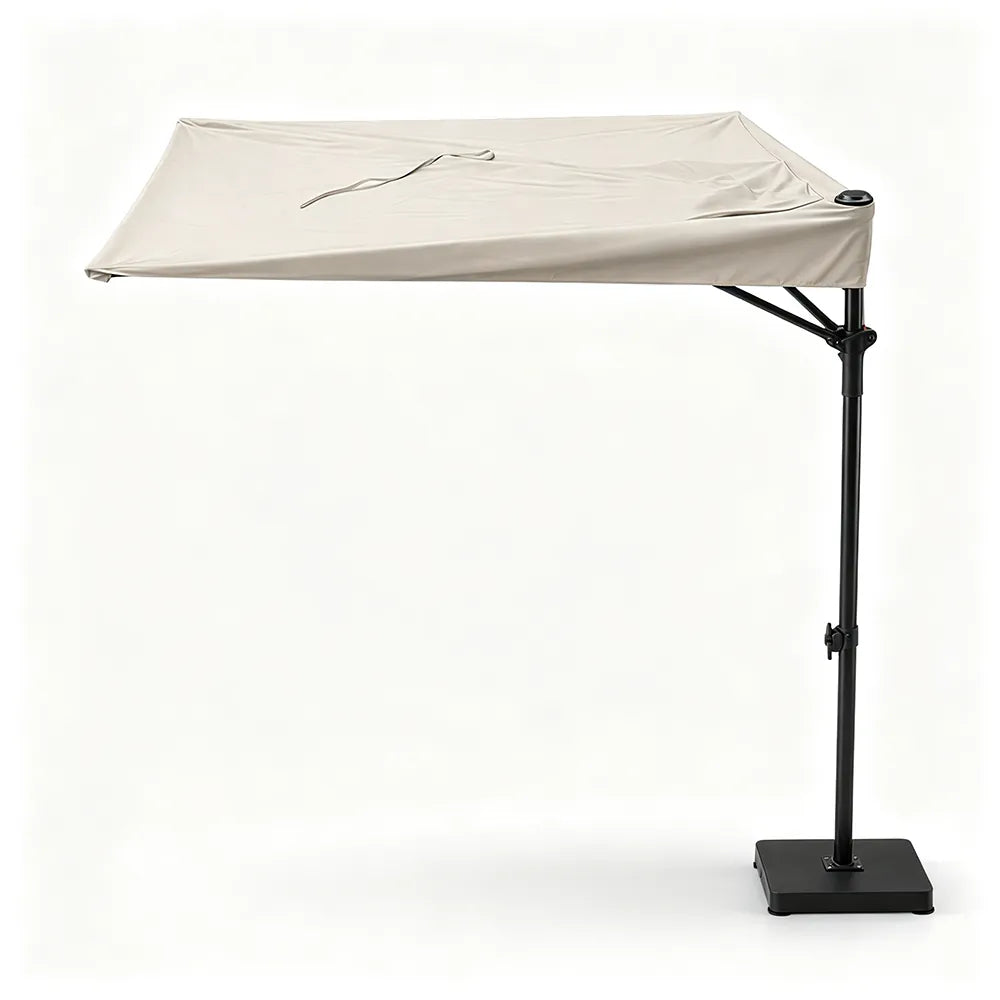 SOLARA Corner Pole Outdoor Umbrella 360-Degree Rotation Waterproof Adjustable Shade for Patio & Balcony