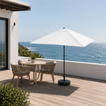 SOLARA Wall-Side Outdoor Umbrella Adjustable Height Waterproof Half Canopy for Balcony & Patio - White