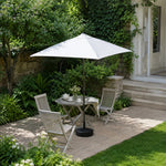 SOLARA Wall-Side Outdoor Umbrella Adjustable Height Waterproof Half Canopy for Balcony & Patio - White