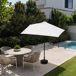 SOLARA Wall-Side Outdoor Umbrella Adjustable Height Waterproof Half Canopy for Balcony & Patio - White