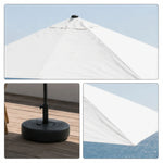 SOLARA Wall-Side Outdoor Umbrella Adjustable Height Waterproof Half Canopy for Balcony & Patio - White