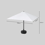 SOLARA Wall-Side Outdoor Umbrella Adjustable Height Waterproof Half Canopy for Balcony & Patio - White