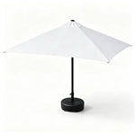 SOLARA Wall-Side Outdoor Umbrella Adjustable Height Waterproof Half Canopy for Balcony & Patio - White