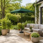 SOLARA Wall-Side Outdoor Umbrella Adjustable Height Waterproof Half Canopy for Balcony & Patio - Green