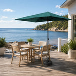 SOLARA Wall-Side Outdoor Umbrella Adjustable Height Waterproof Half Canopy for Balcony & Patio - Green