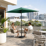 SOLARA Wall-Side Outdoor Umbrella Adjustable Height Waterproof Half Canopy for Balcony & Patio - Green