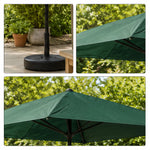 SOLARA Wall-Side Outdoor Umbrella Adjustable Height Waterproof Half Canopy for Balcony & Patio - Green