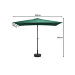 SOLARA Wall-Side Outdoor Umbrella Adjustable Height Waterproof Half Canopy for Balcony & Patio - Green