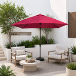 SOLARA Wall-Side Outdoor Umbrella Adjustable Height Waterproof Half Canopy for Balcony & Patio - Red