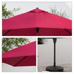 SOLARA Wall-Side Outdoor Umbrella Adjustable Height Waterproof Half Canopy for Balcony & Patio - Red