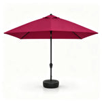 SOLARA Wall-Side Outdoor Umbrella Adjustable Height Waterproof Half Canopy for Balcony & Patio - Red