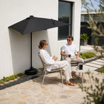 SOLARA Wall-Side Outdoor Umbrella Adjustable Height Waterproof Half Canopy for Balcony & Patio - Black