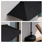 SOLARA Wall-Side Outdoor Umbrella Adjustable Height Waterproof Half Canopy for Balcony & Patio - Black