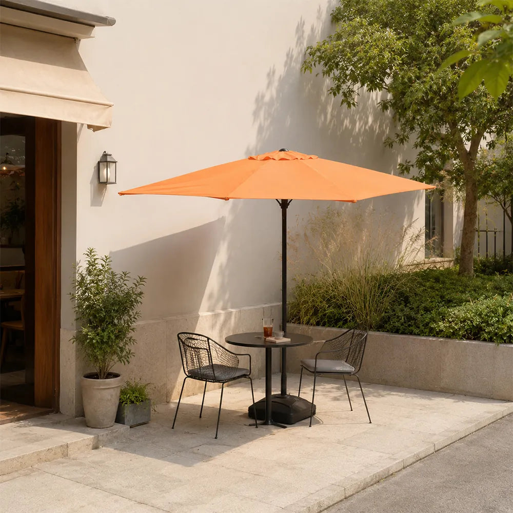 SOLARA Rectangular Patio Umbrella Large Shade Waterproof Wind-Resistant Canopy for Garden & Terrace - Orange