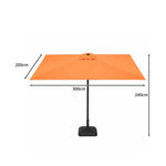 SOLARA Rectangular Patio Umbrella Large Shade Waterproof Wind-Resistant Canopy for Garden & Terrace - Orange