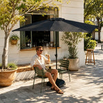 SOLARA Rectangular Patio Umbrella Large Shade Waterproof Wind-Resistant Canopy for Garden & Terrace - Black